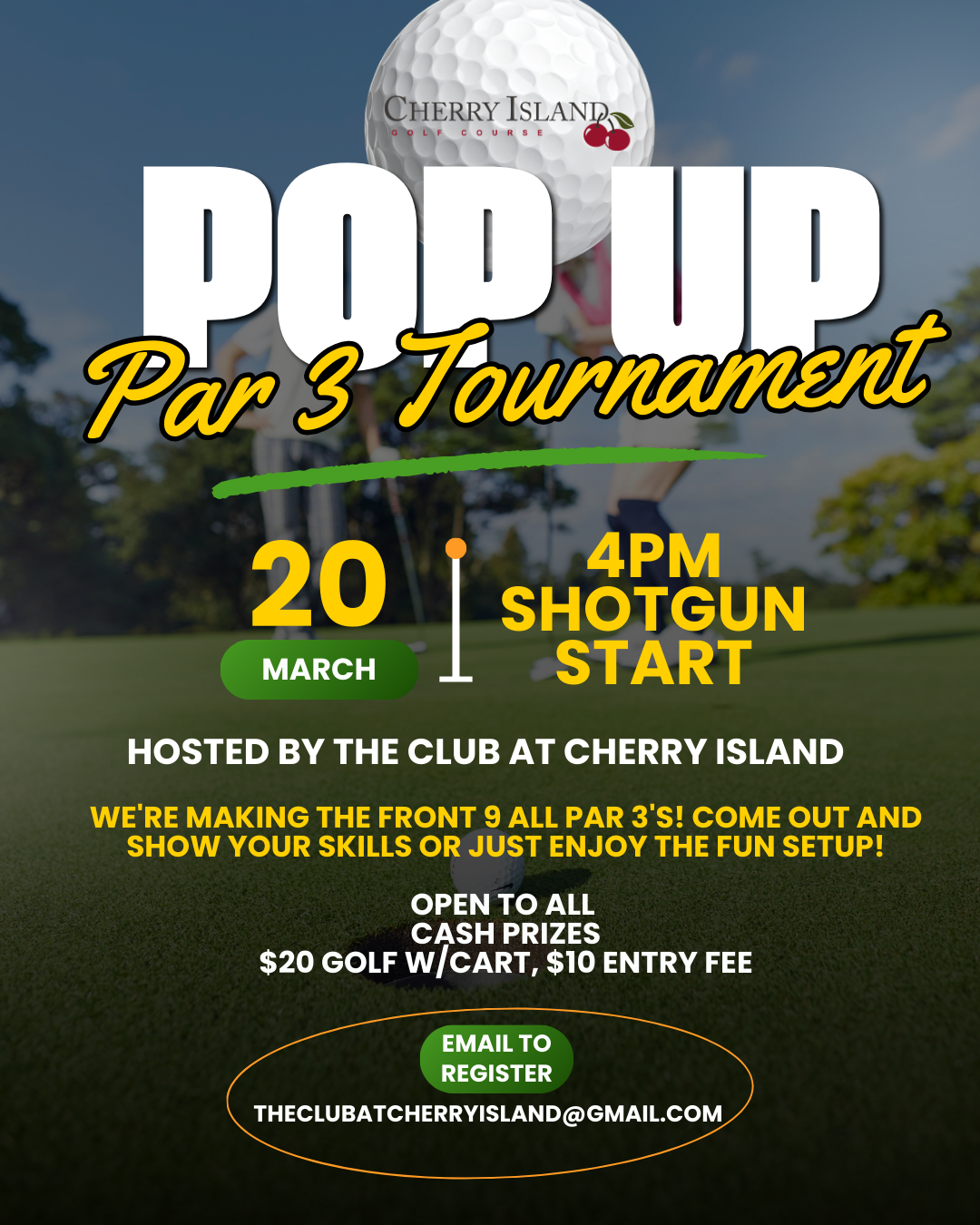 1 Pop Up Par 3 Tournament Cherry Island Flyer